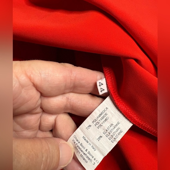 Chiara Boni- Deep Orange Fit-and-Flare Dress. Size US 6 - Picture 8 of 14